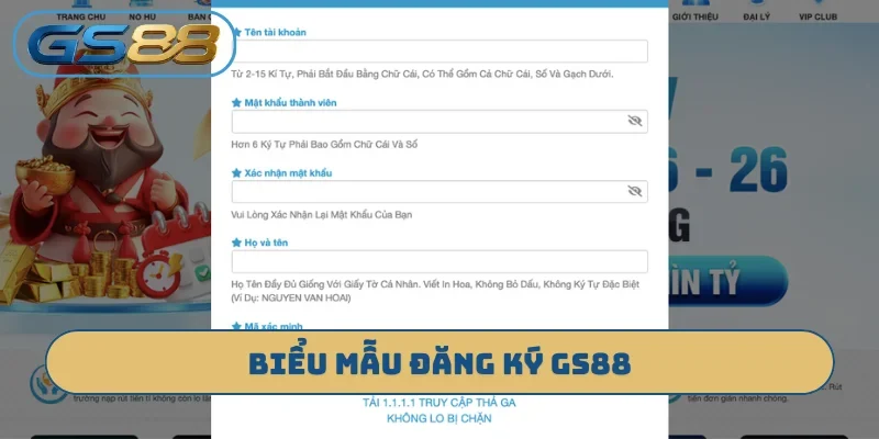 Biểu mẫu đăng ký GS88