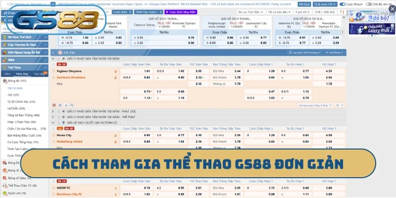 Cách tham gia thể thao GS88 đơn giản