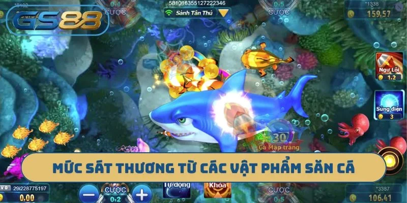 Mức sát thương từ các vật phẩm săn cá